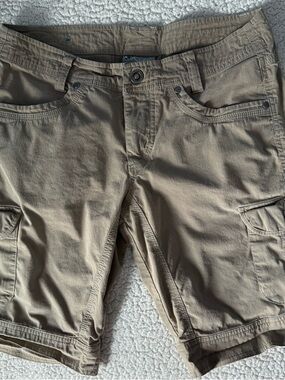 Kuhl Women's Cargo Shorts in Light Olive Tan